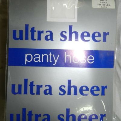 12 NOS Pair Vintage Ultra Sheer Panty Hose, white Size Small, New in Package